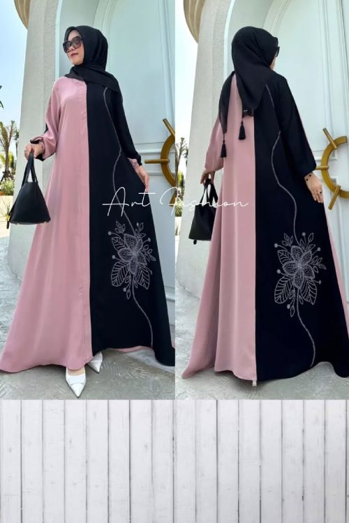 Gamis Abaya Terbaru Polos Bordir Premium Raya Series by Art Fashion